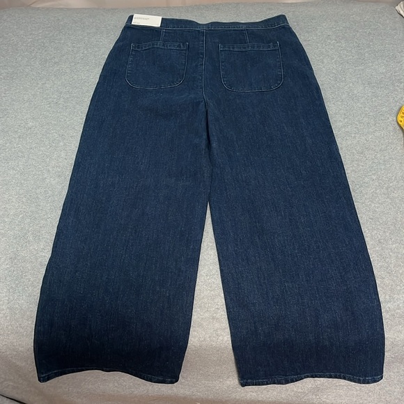 Wide Leg High Rise Jeans Womens Size 12 Coastal Sailor Nautical Ankle - Picture 8 of 12